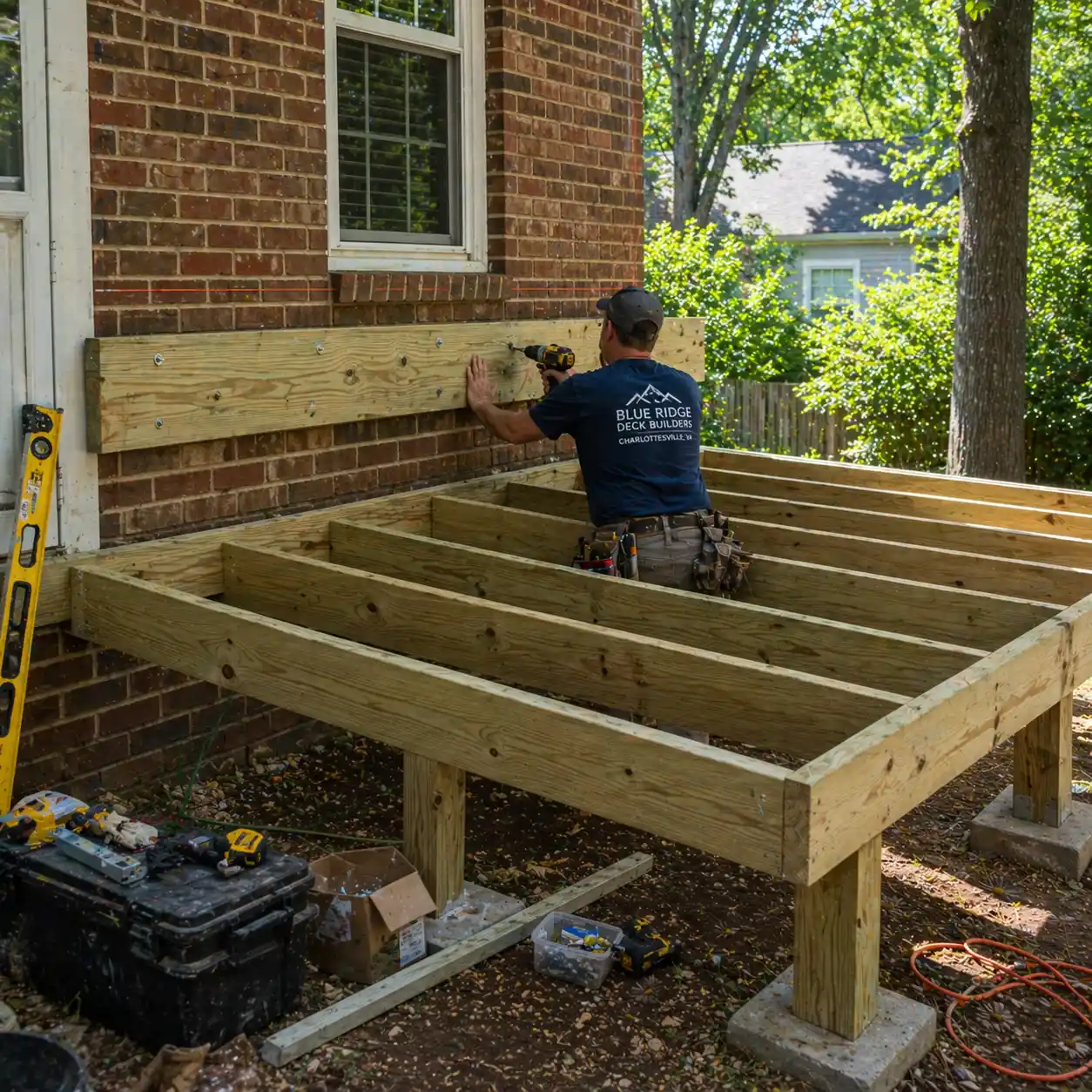 Deck building process and construction in central Virginia